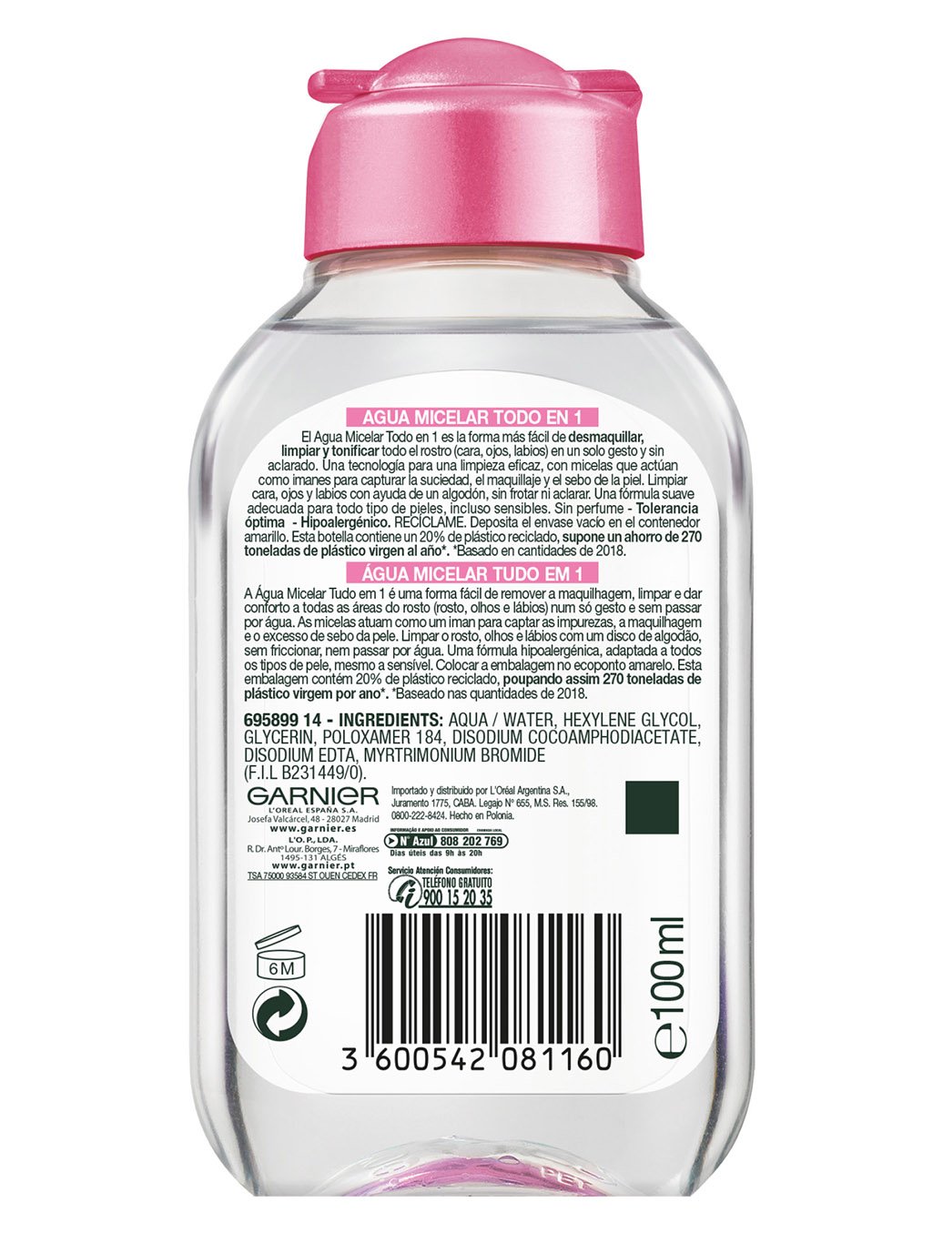 agua micelar clasica trasera 100ml